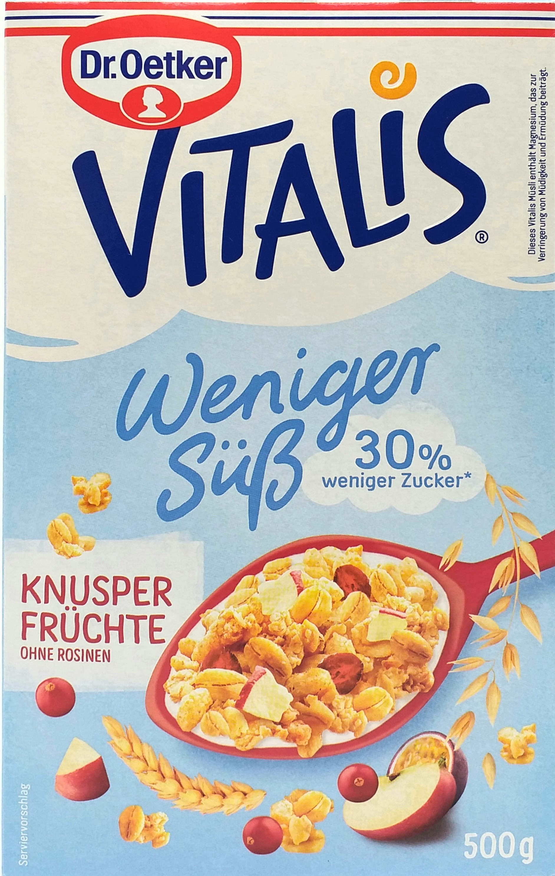 Dr. Oetker Vitalis Knusper Früchtemüsli weniger süß 500g