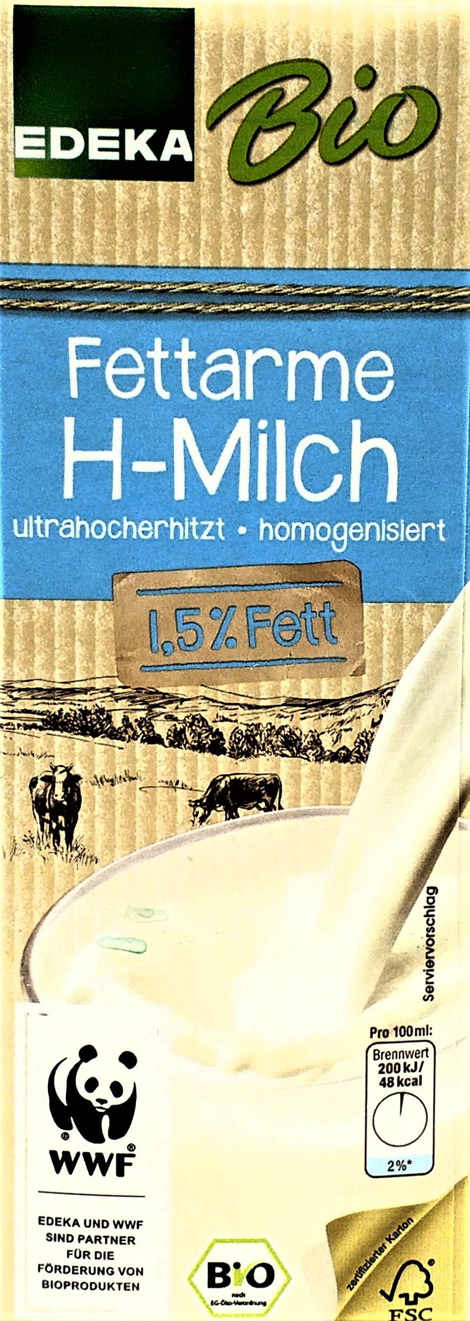EDEKA Bio H-Milch fettarm 1,5% Fett  1l