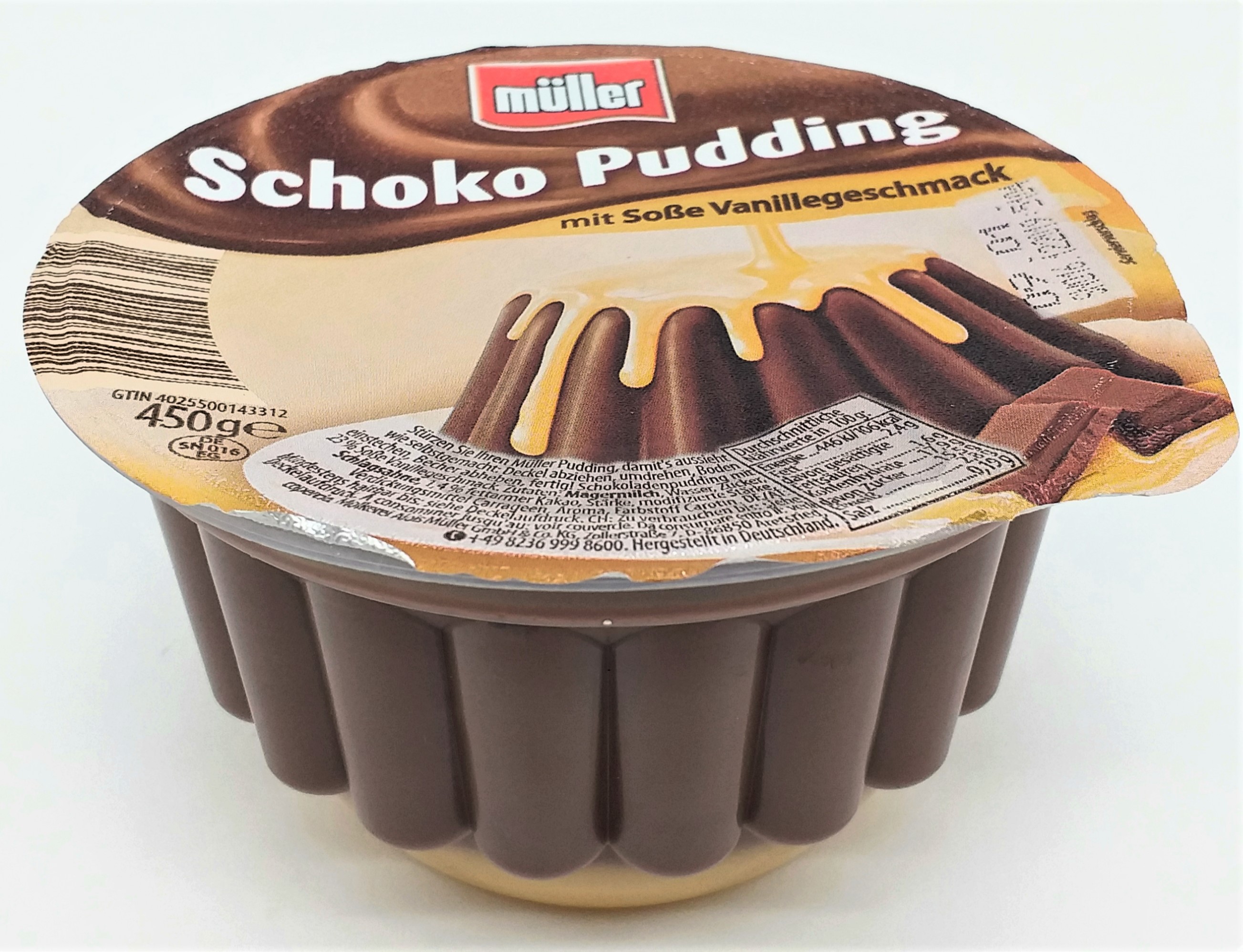 Müller Pudding Schoko+Vanille 450g