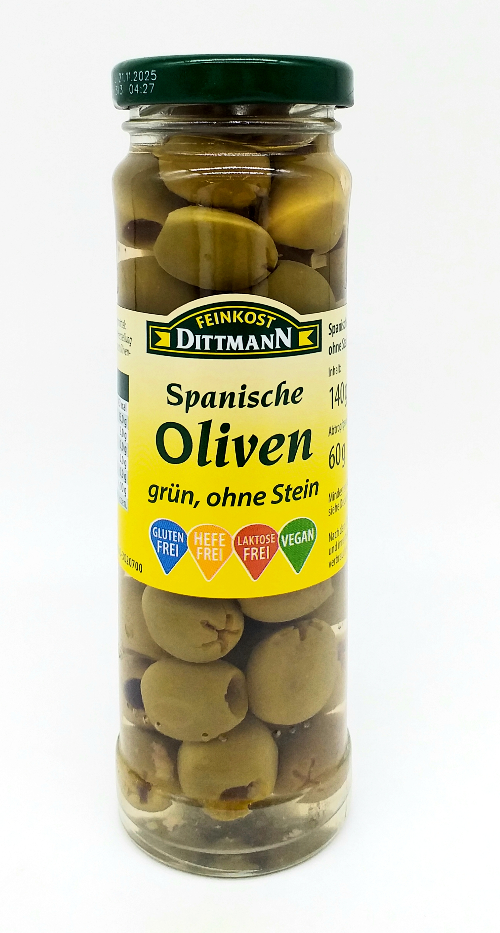 Feinkost Dittmann Oliven grün ohne Stein 60g