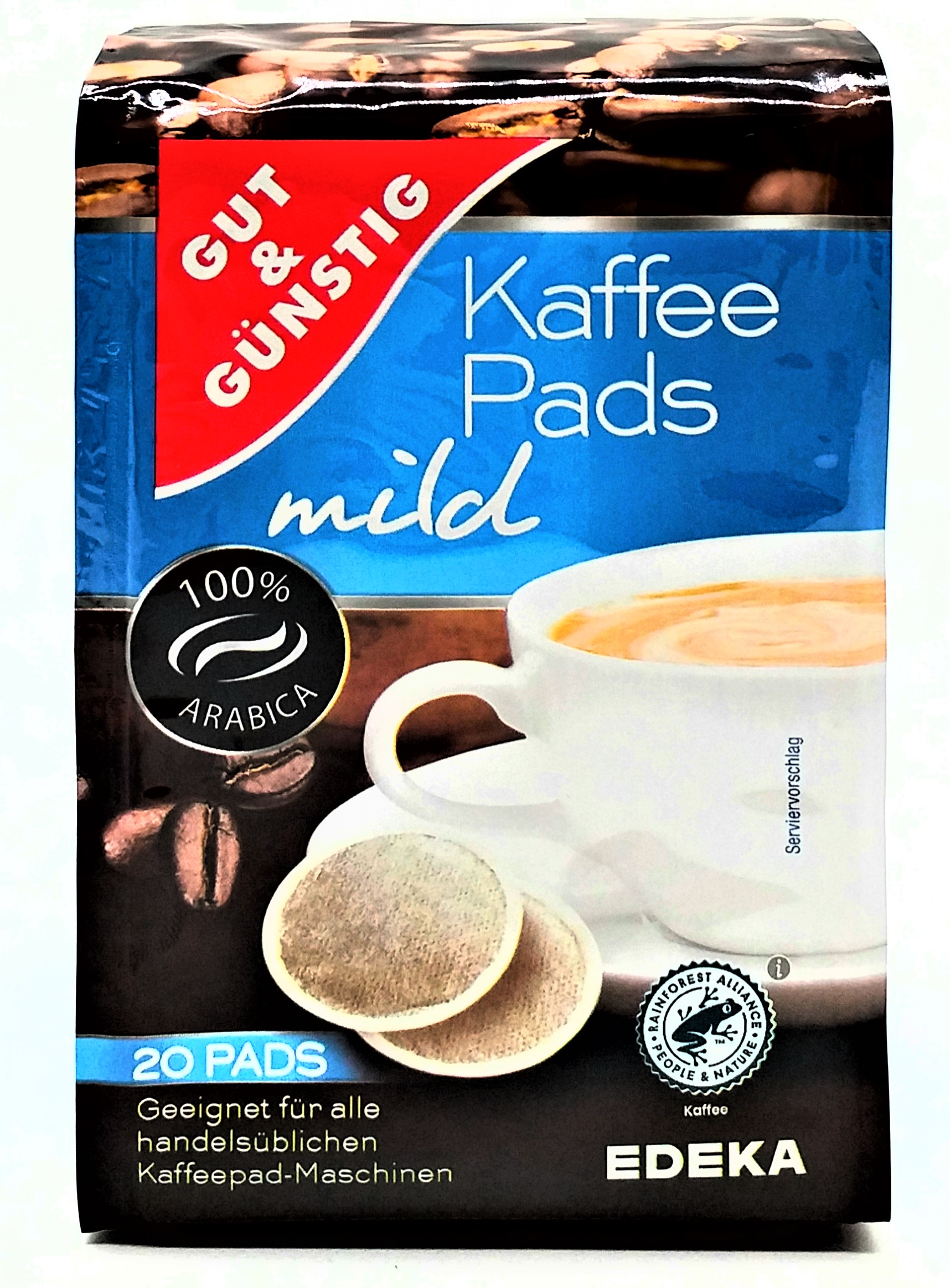 G&G Kaffee-Pads mild 20 Pads, gesamt 144g