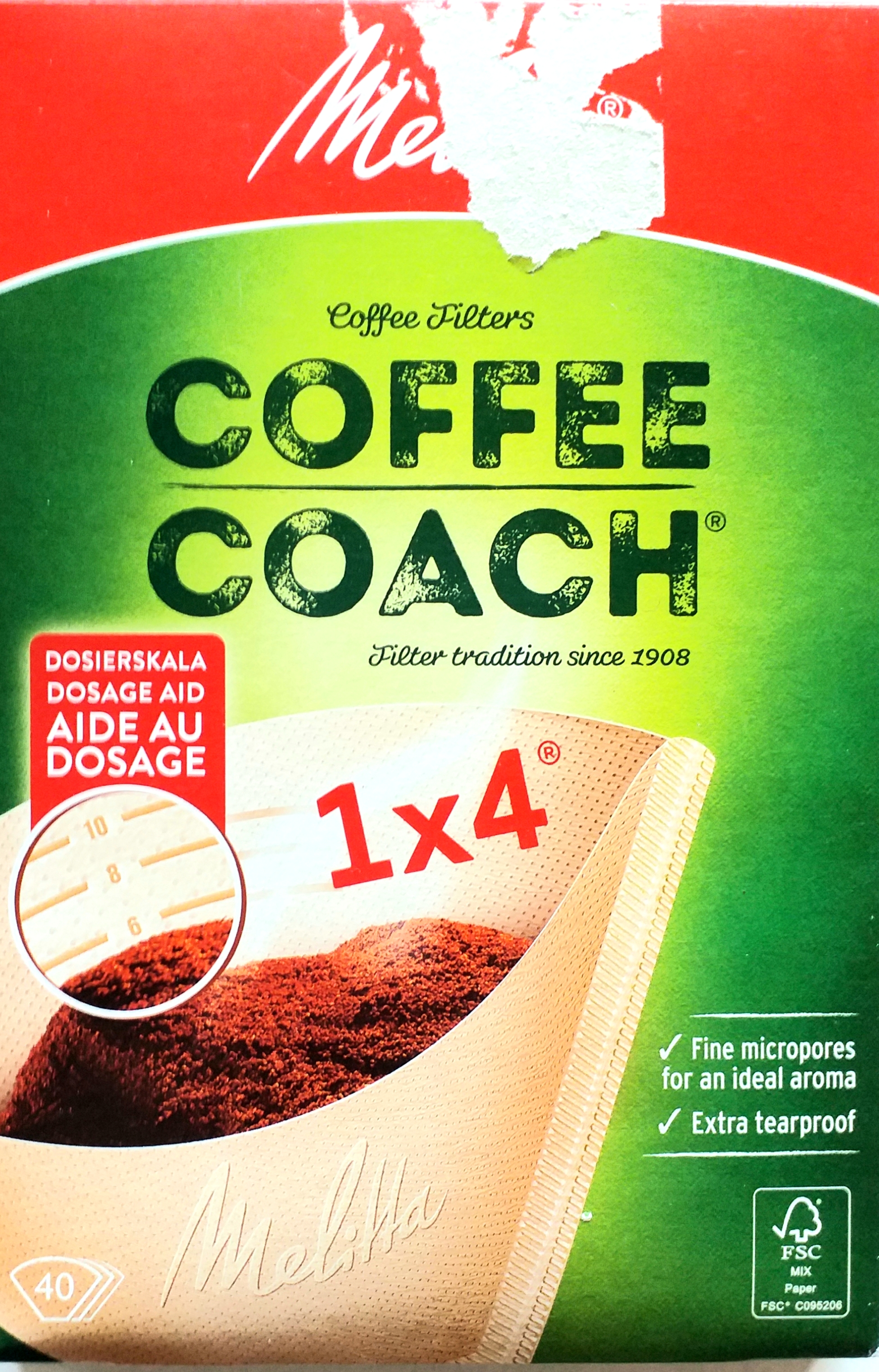 Melitta Coffee Coach Filtertüten 1x4 naturbraun 40 ST