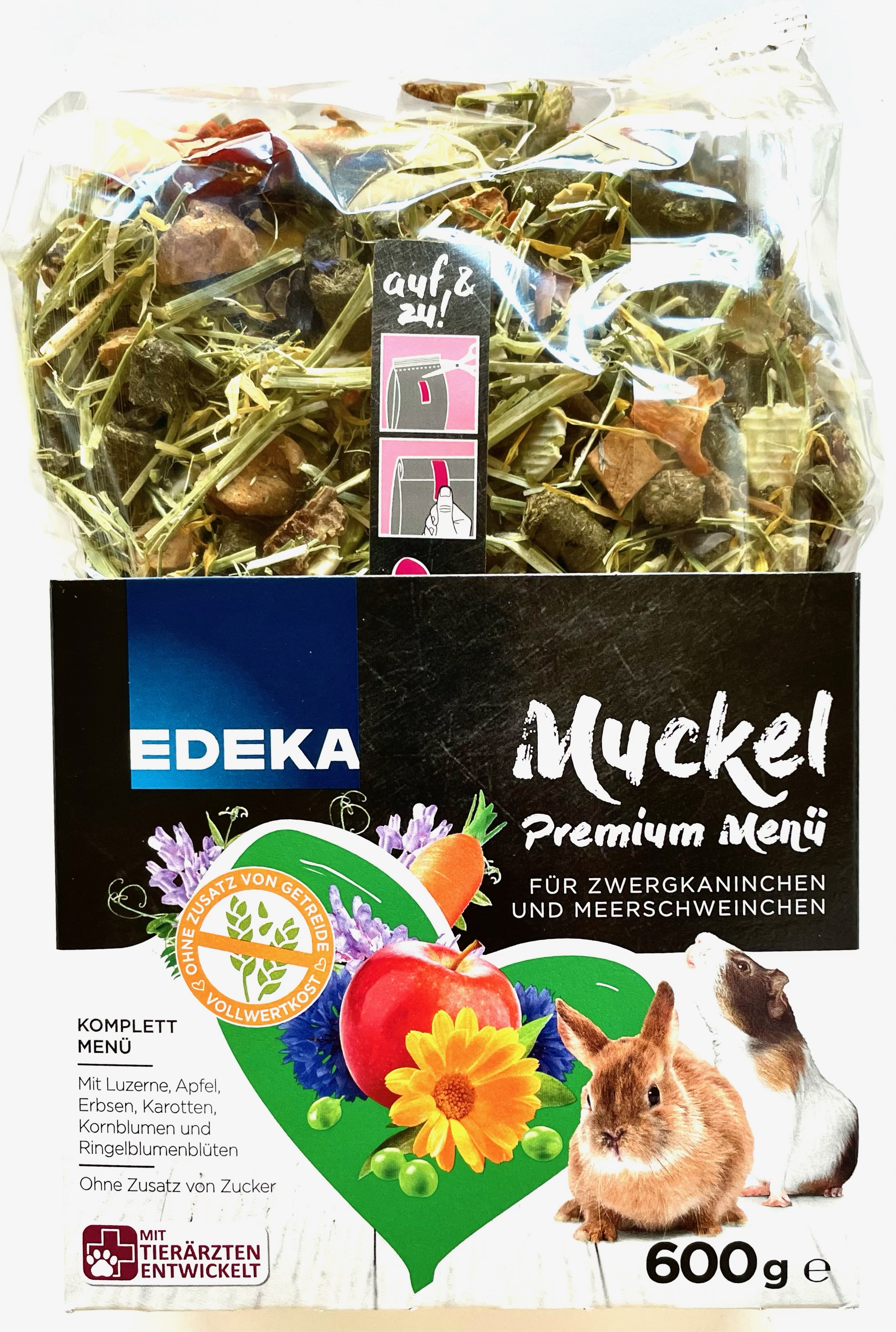 EDEKA Muckel Premium Menü für Zwergkaninchen und Meerschweinchen 600g
