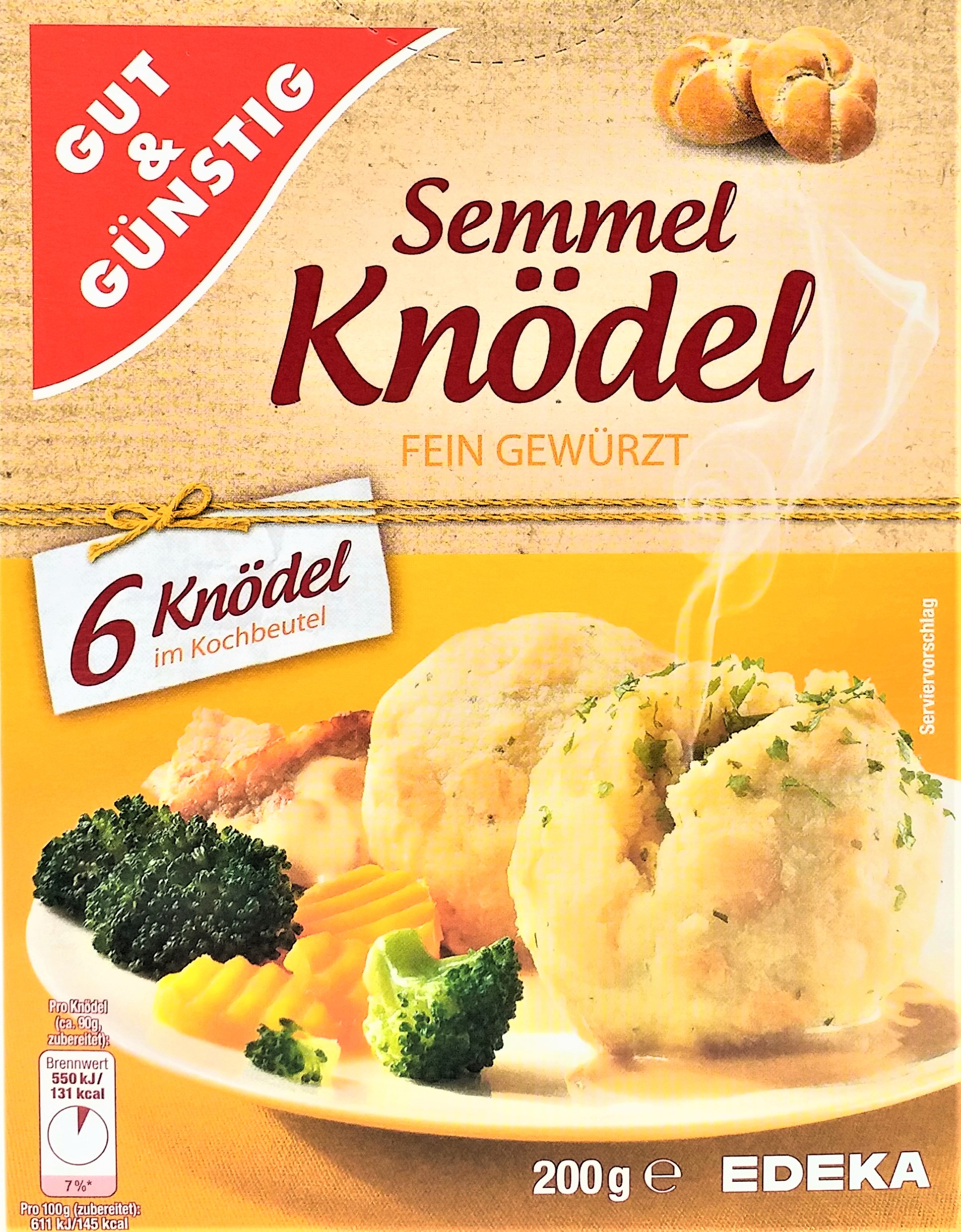G&G Semmel-Knödel 6 im Kochbeutel 200g