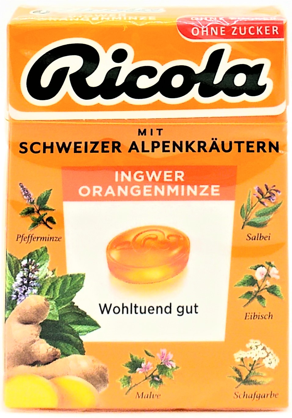 Ricola Ingwer-Orange-Minze o.Zucker 50g