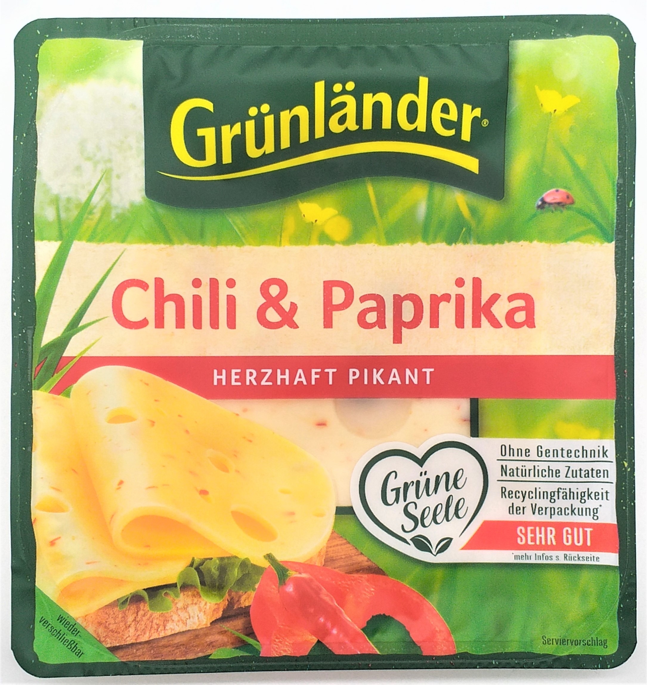 Grünländer Scheiben Chili-Paprika 48% Fett i. Tr. 120g