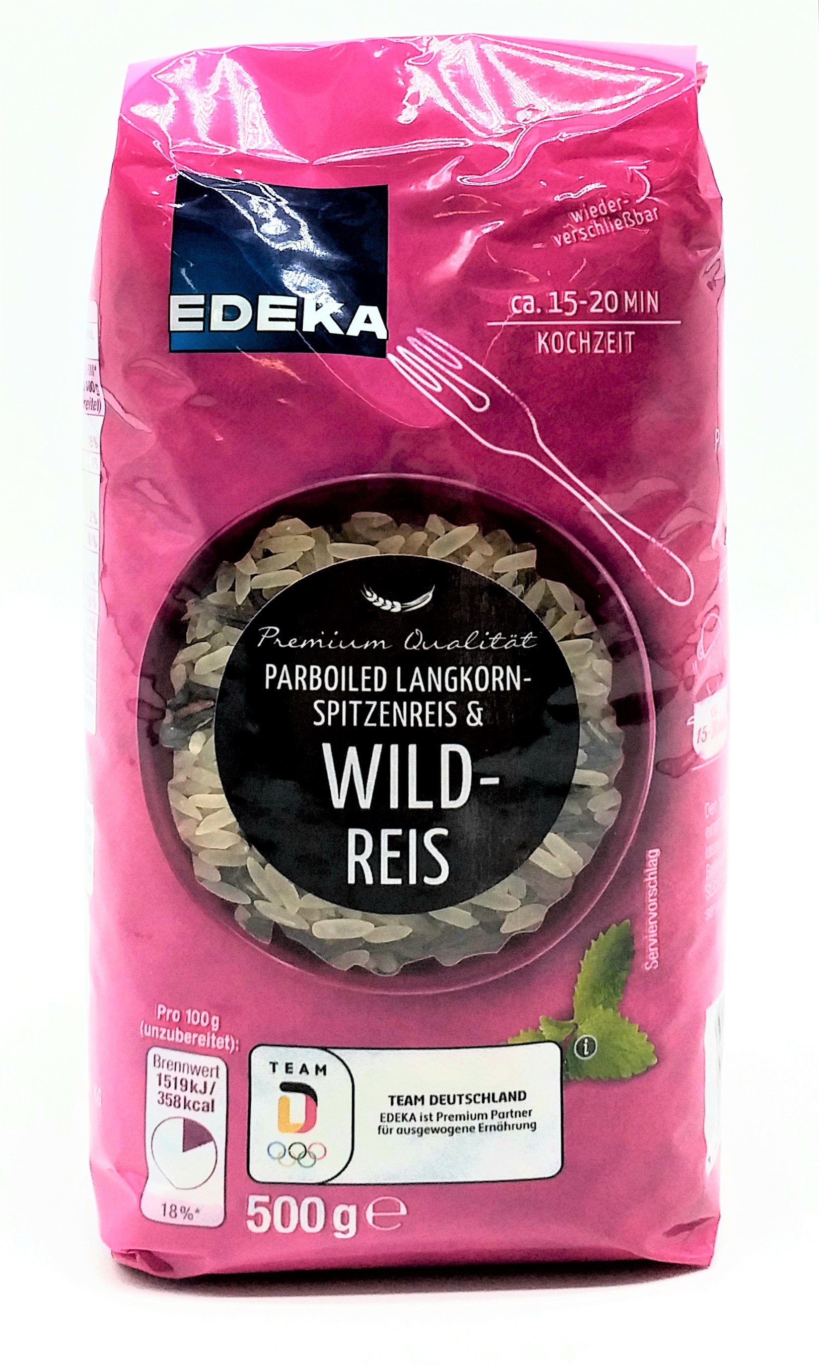 EDEKA Parboiled Langkorn- u. Wild-Reis 12 Beutel x 500g